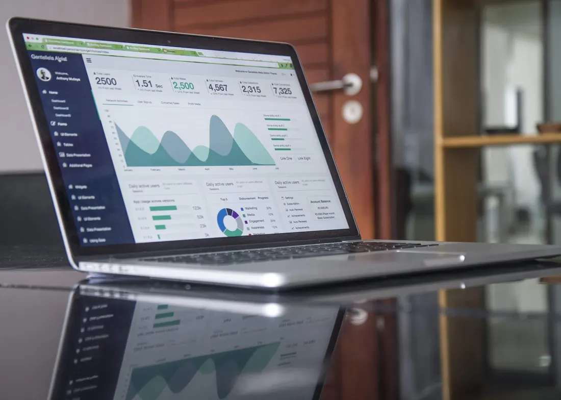 Close-up view of a website analytics dashboard showing low conversion rates